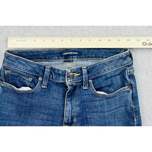 Calvin Klein Ankle Jeans Womens 4 High Rise Sandblast Wash Tapered Y2K Fit - Picture 3 of 13